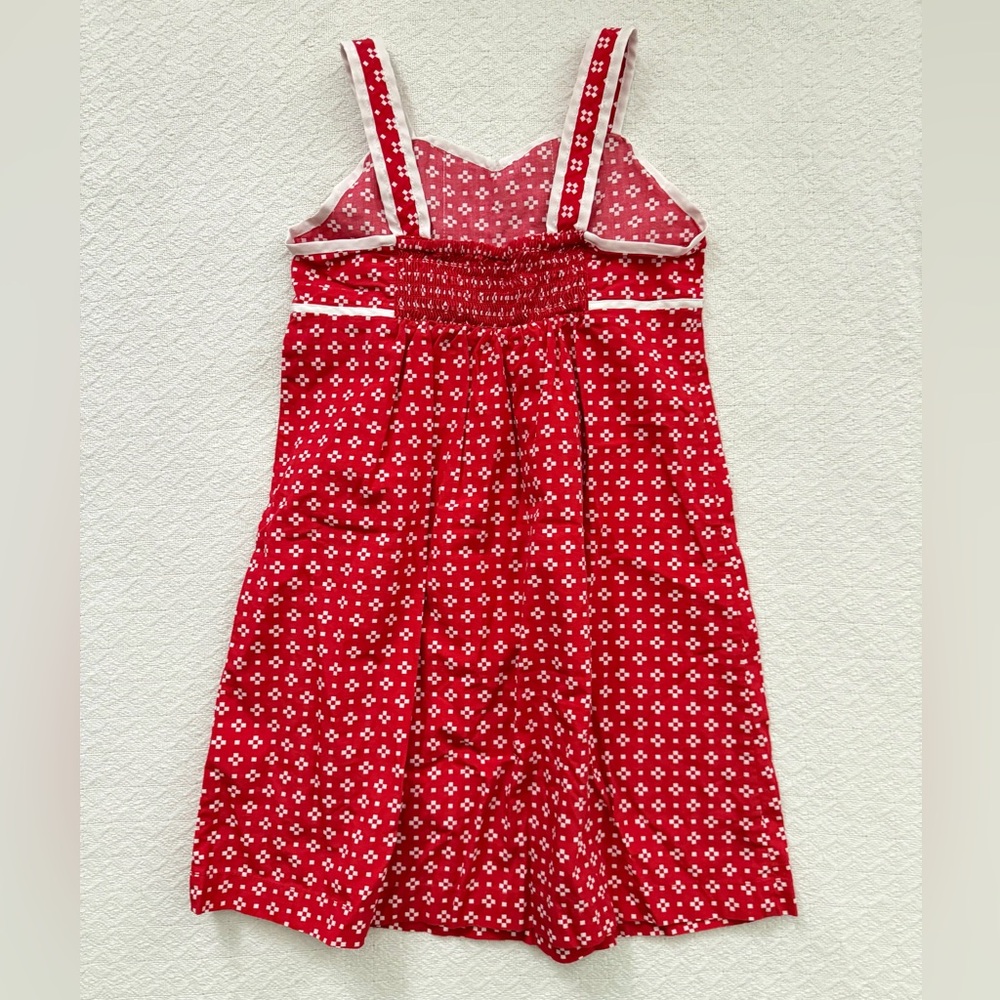 Hanna Andersson Red and White Printed Sundress with Button Details - Picture 4 of 5